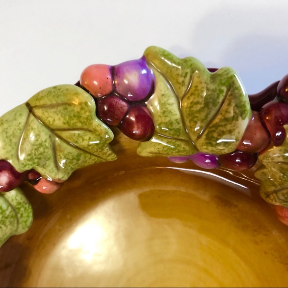 Grasslands Road Dining Grasslands Road Ivy Leaves And Grape Pottery Bowl Poshmark